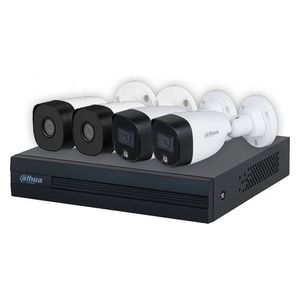  Dahua 5MP Surveillance Camera Kit - 4 Cameras with Smart Night Vision and AI - High-Definition Recording - White 