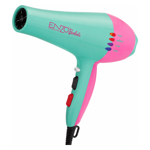  Enzo EN-8860A - Professional Ionic Turbo Hair Dryer - 2200W, Barbie Edition - Mint Green and Pink 