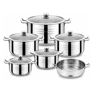  POWERMAXX3 RPX-2111-1 - Stainless Steel Cookware Set - 11-Piece - Silver 
