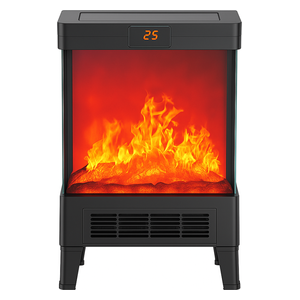  مدفأة كهربائية بتصميم لهب واقعي من البيت الذهبي - اسود 