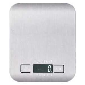  سوبر كريست ميزان مبطبخ رقمي - 5 كغم - SCT-3016 - سلفر 