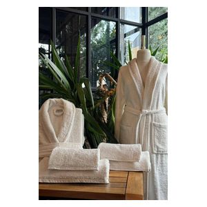  Elart Towel & Bathrobe Set, Double , 6 Piece - White 