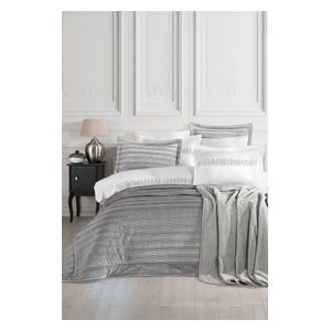  Elart Comforter Set, Double , 260x270cm - 10 Piece - Silver 