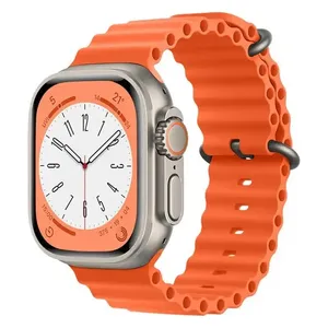  Green Lion Felex silicone watch band - Compatible with Apple Watch Ultra 49mm - Stylish and modern design - Orange 