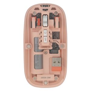  ماوس جرين لايون -  لاسلكي شفاف - 5 أزرار - دقة قابلة للتعديل - وردي 