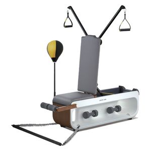  Green Lion Multifunctional Fitness Bench GNMULFITCHGY - Premium Leather - Built-in Wheels 