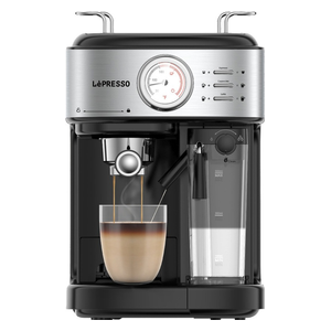  ماكينة قهوة ليبريسو  - مضخة ضغط قوية 20 بار - مع فلتر كبسولة - أسود 