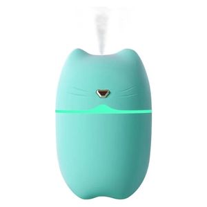  Portable Air Humidifier - 260ml - USB Powered - Colorful Night Light - Water Shortage Protection - Leak Proof Design - Green 