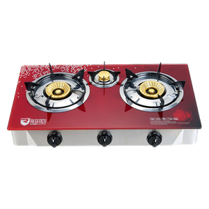  ريجنسي طباخ غازي منضدي - 3 مشاعل - أحمر 