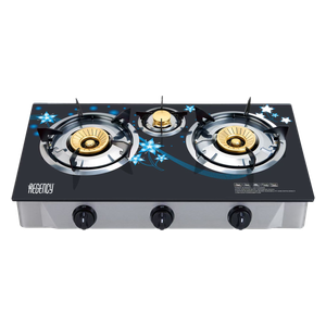  ريجنسي طباخ غازي منضدي - 3 مشاعل - اسود 