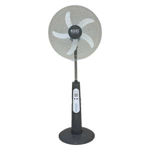  مروحة أرضية قابلة للشحن ريجنسي - إضاءة LED -  بطارية 12 فولت -  RG-RF3018 - اسود 