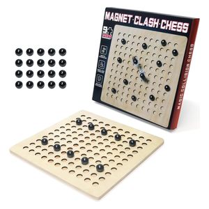  مجموعة شطرنج مغناطيسية خشبية تفاعلية للأطفال - 20 قطعة 