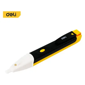  Deli Tools DL8008 - Non-Contact Voltage Tester Pen, 90-1000V AC, with Flashlight and Sound/Light Alarm - Black/Yellow 