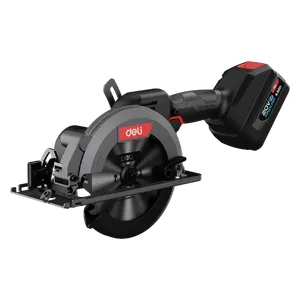  Deli Tools DE-YJ20-1D4 - Cordless Circular Saw with Dual Batteries - 20V - Black 