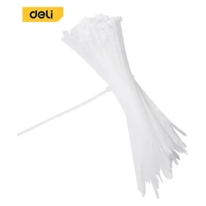  Deli Tools DL506131 - Nylon Cable Ties Self-Locking Wire Organizer - 150mm - White 