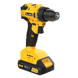  Deli Tools DC120 - Brushless Cordless Drill Driver, 45Nm Torque, 2 Batteries - 20V - Yellow 
