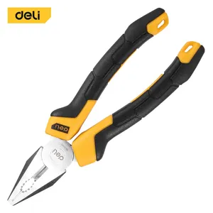  Deli Tools EDL2007Z Combination Pliers - 18 cm Length - High-quality Chrome-Vanadium - Yellow 