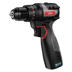  Deli Tools DE-CZ16-1D2 - Cordless Brushless Impact Drill - 16V - Black 