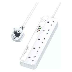  LDNIO SC5415 - Power Strip - 5 AC Outlets & 4 USB Ports - White 