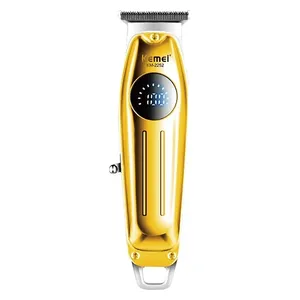  Kemei Self-Sharpening T-Blade Shaver - 1400mAh , LCD Display - USB - Gold 