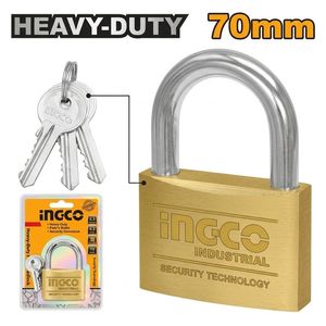  Ingco Heavy Duty Brass Padlock - 70mm - Gold 
