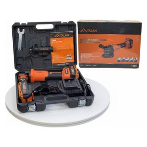  Talan T-3980 - Cordless Brushless Angle Grinder with 2 Batteries - 21V - Orange 