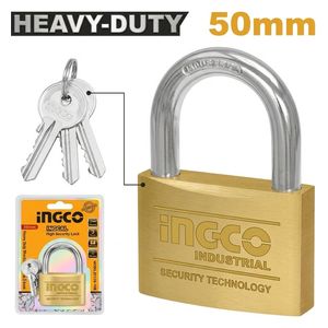  Ingco Heavy Duty Brass Padlock - 50mm - Gold 