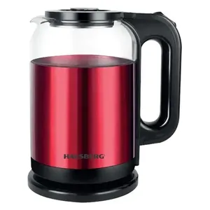  HAUSBERG HB-3622RS - Kettle - 2.0 L - 1800 Watt - Red Glass 