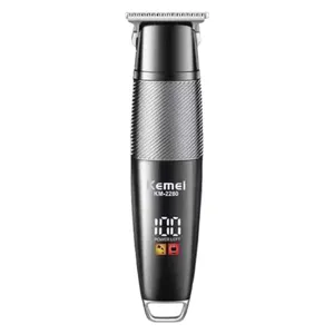  Kemei 3-in-1 Rechargeable Hair, Beard, and Nose Trimmer with LCD Screen - 600mAh Battery - Black 