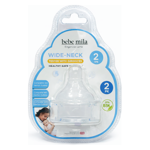  Bebe Mila Wide Neck Silicone Nipple - 6-12 months 