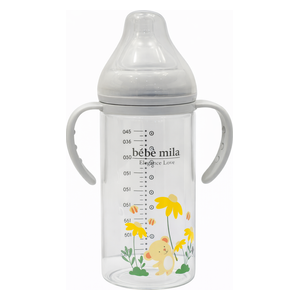  Bebe Mila Glass Baby Bottle - 260 ml - Gray 