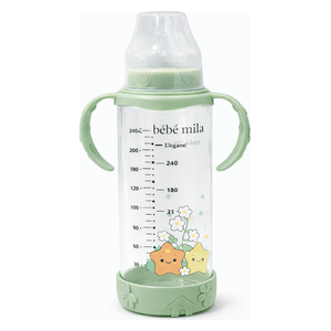  Bebe Mila Glass Baby Bottle - 240 ml - Green 