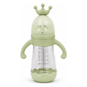  بيبي ميلا رضّاعة زجاجية بتصميم التاج - 240 مل - BB-149 - اخضر 