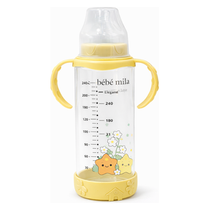  Bebe Mila Glass Baby Bottle - 240 ml - Yellow 