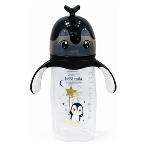  Babe Mila Plastic Baby Bottle - 330 ml - Black 