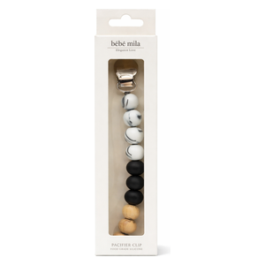  Bebe Mila Silicone Bead Pacifier Chain - Black White 