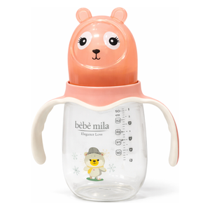  Bebe Mila Glass Baby Bottle - 300 ml - Pink 