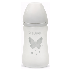  Bebe Mila Glass Baby Bottle - 210 ml - Gray 