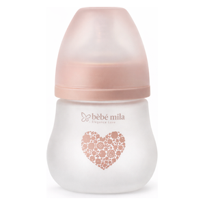  بيبي ميلا إليغانس لوف رضاعة زجاجية مطلية - 120 مل - BM-3024 - وردي 