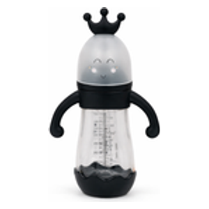  بيبي ميلا رضّاعة زجاجية بتصميم التاج - 240 مل - BB-149 - اسود 