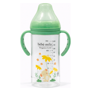  Bebe Mila Glass Baby Bottle - 260 ml - Green 
