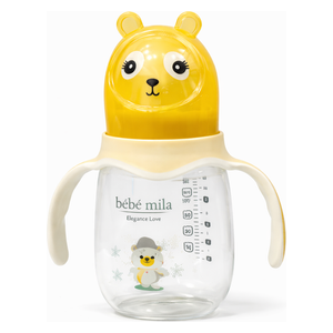  Bebe Mila Glass Baby Bottle - 180 ml - Yellow 