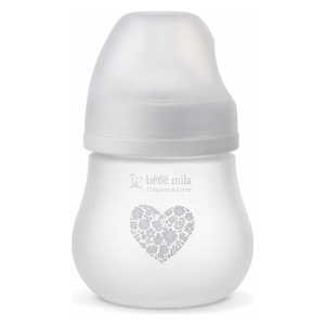 بيبي ميلا إليغانس لوف رضاعة زجاجية مطلية - 120 مل - BM-3024 - رمادي 