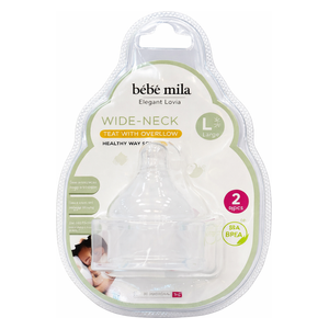  Bebe Mila Wide Neck Silicone Nipple - 12+ months 