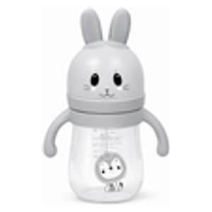  بيبي ميلا رضّاعة بلاستيك بتصميم ارنب - 240 مل - BB-182 - رمادي 