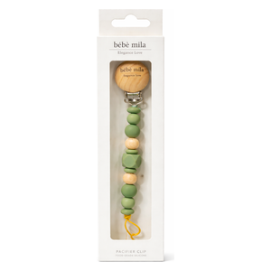  Bebe Mila Silicone & Wooden Bead Pacifier Chain - Green 