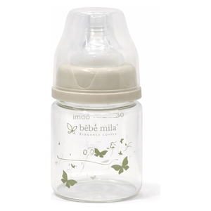  بيبي ميلا رضاعة حليب أطفال بلاستيكية - 60 مل - BM-040 - رمادي 