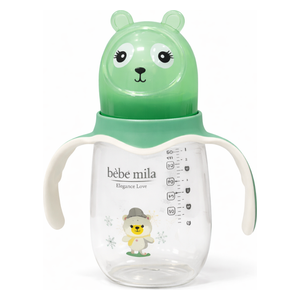  Bebe Mila Glass Baby Bottle - 300 ml - Green 