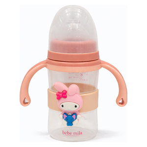  Bebe Mila Plastic Baby Bottle - 210 ml - Pink 