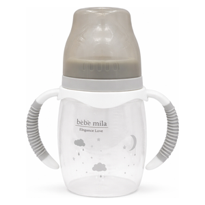  Bebe Mila Plastic Baby Bottle - 180 ml - Gray 